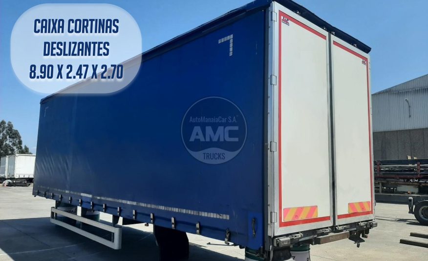 CAIXA DE CORTINAS DESLIZANTES C/ 2 PORTA TRASEIRAS 8.90 X 2.47 X 2.60/2.70