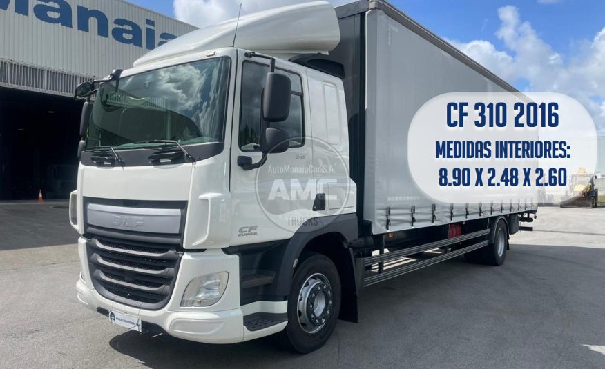 DAF CF 310 EURO6 4X2 2016 CAIXA DE CORTINAS 8.90 X 2.48 X 2.60