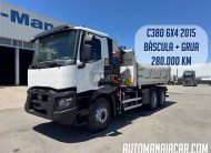 RENAULT C380 EURO6 6X4 BI-BASCULANTE COM GRUA 3 LUGARES 2015