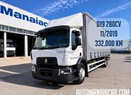 RENAULT D19 280 EURO6 4X2 11/2019 CAIXA DE CORTINAS DESLIZANTES 332.000KM