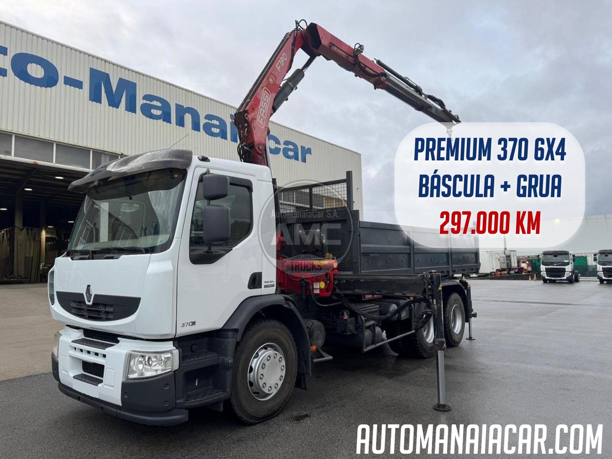 RENAULT PREMIUN LANDER 370 DXI 6X4 GRUA + BÁSCULA 297.000 KM