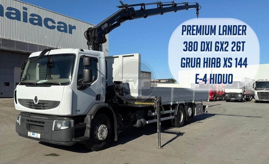 RENAULT PREMIUM LANDER 380 DXI 6X2 GRUA HIAB XS 144 E-4 HIDUO