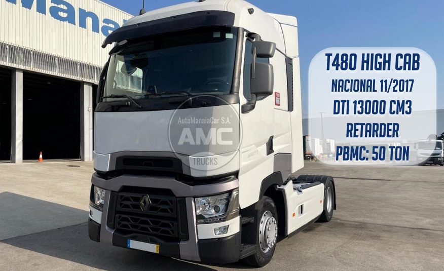 RENAULT T480 HIGH CAB 4X2 11/2017 DTI 13000 CM3 RETARDER NACIONAL 50TON