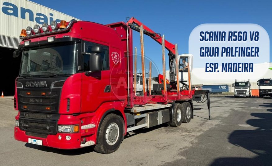 SCANIA R560 V8 6X2 ESPECIAL P/MADEIRA C/GRUA PALFINGER + CABINE FECHADA