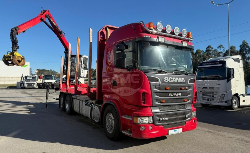 SCANIA R560 V8 6X2 ESPECIAL P/MADEIRA C/GRUA PALFINGER + CABINE FECHADA