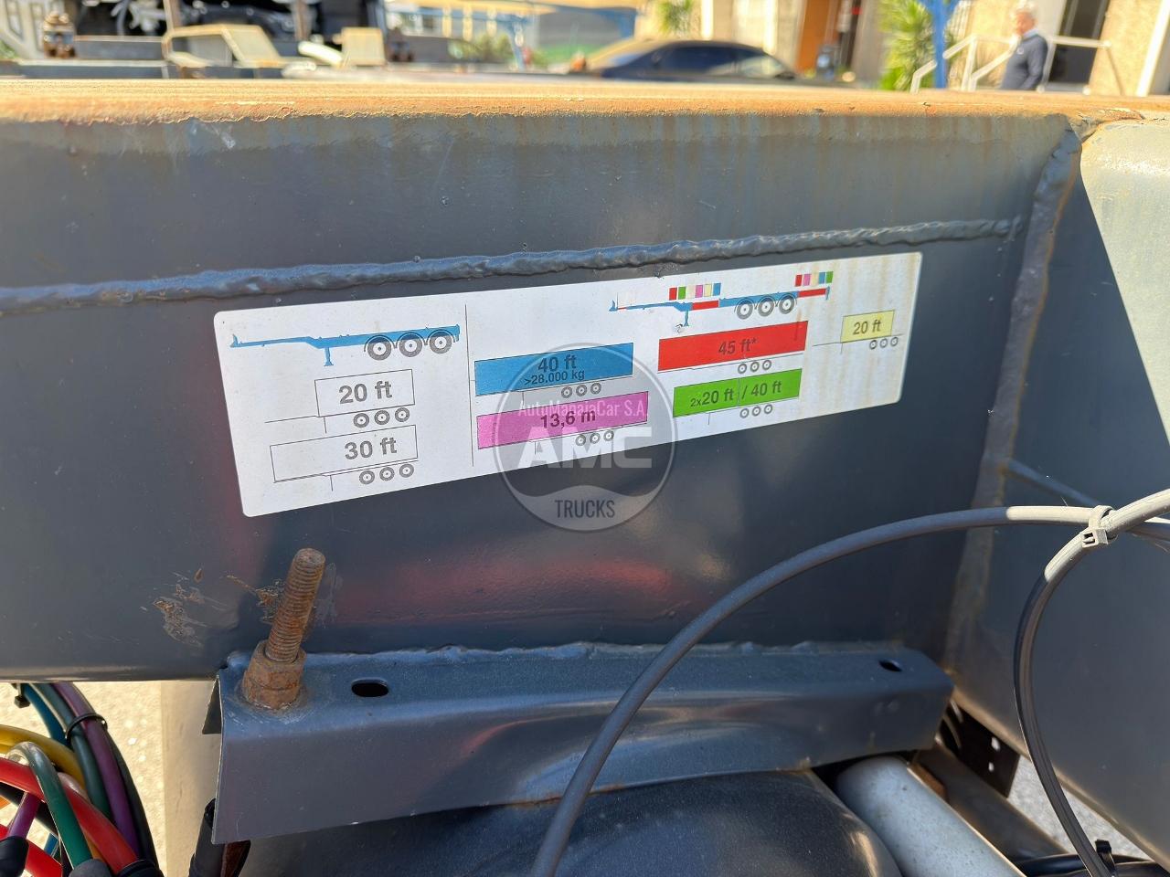 SEMI-REBOQUE PACTON 3 EIXOS EXTENSÍVEL CONTENTORES: 2X20 / 1X40 / 1X45