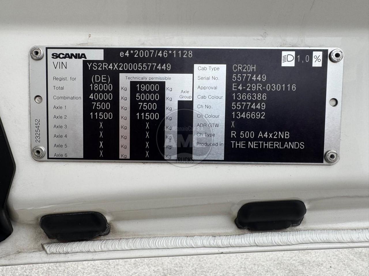 TRATOR SCANIA R500 HIGHLINE EURO6 4X2 RETARDER 2020